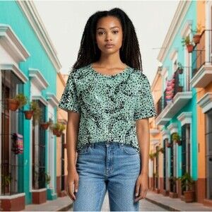 JM Collection Vintage Graphic Print Women's Top